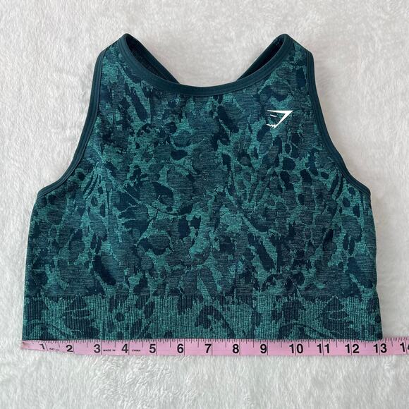Gymshark Adapt Animal Seamless Sports Bra Teal Medium - Picture 8 of 8